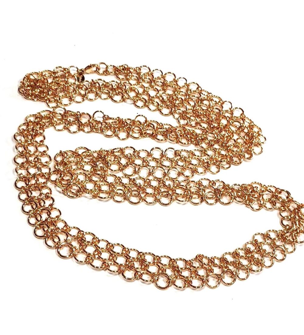 Joan Rivers Gold Tone Chain Necklace Layered Circle Link Boho Vintage